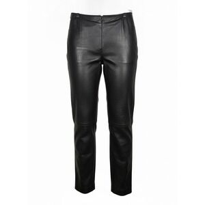 VS2 Sz 6 Genuine Black Leather Straight Leg High-Rise Classic Trousers Pants Vtg